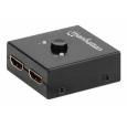 Manhattan HDMI rozdělovač, 4K Bi-Directional 2-Port HDMI Splitter/Switch, 4K@30Hz, černá