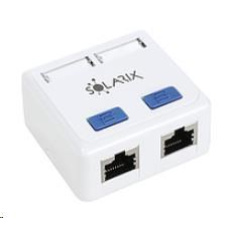 Solarix Zásuvka CAT5E STP 2 x RJ45 na omítku bílá SX288-5E-STP-WH