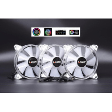 1stCOOL KIT AURA EVO CRYSTAL ARGB 3x Crystal White ventilátor + ARGB Nano řadič