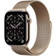 Apple Watch Series 11 GPS + Cellular 46mm Gold Titanium Case with Gold Milanese Loop - S/M