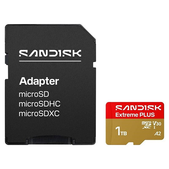 SanDisk MicroSDHC karta 1TB Extreme PLUS (R250/W170MB/s, UHS-I V30, Rescue Pro Deluxe) + adaptér SanDisk MicroSDHC karta 1TB Extreme PLUS (R250/W170MB/s, UHS-I V30, Rescue Pro Deluxe) + adaptér