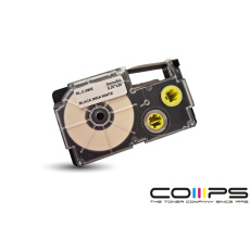 Kompatibilní páska Casio XR-9WE1, černý tisk/průhledný podklad, 7mx12mm