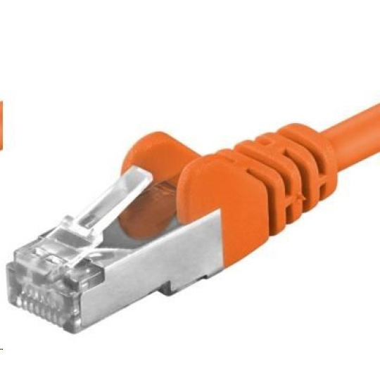 PREMIUMCORD Patch kabel CAT6a S-FTP, RJ45-RJ45, AWG 26/7 2m oranžová