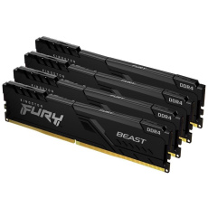 KINGSTON DIMM DDR4 64GB (Kit of 4) 3600MT/s CL18 FURY Beast Černá