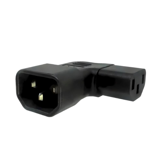 Adaptér úhlový na stranu IEC C13 na IEC C14 napětí 230V, 10A Adaptér úhlový na stranu IEC C13 na IEC C14 napětí 230V, 10A