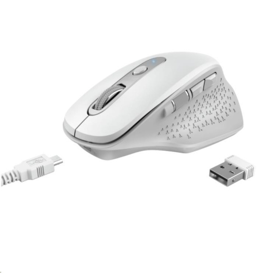 TRUST bezdrátová Myš Ozaa Rechargeable Wireless Mouse - white