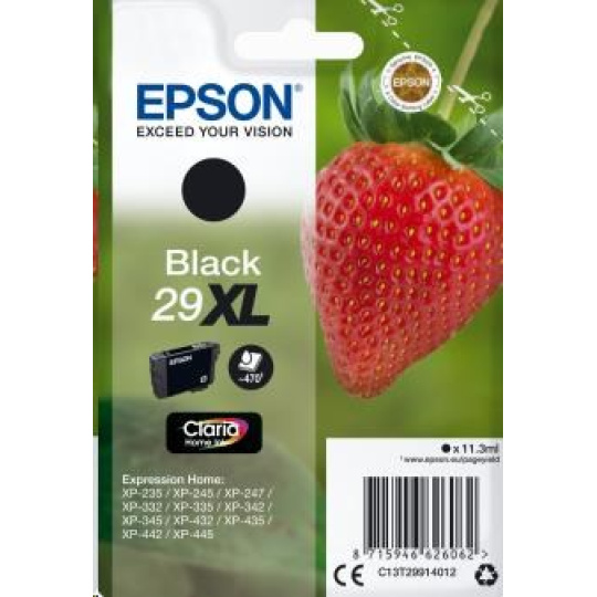 EPSON ink čer Singlepack "Jahoda" Black 29XL Claria Home Ink