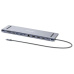 MANHATTAN Dokovací stanice USB-C 12v1, 1xDP, 2xHDMI, 2xUSB-C, 3xUSB, 1xRJ45, čtečka SD karet, šedá