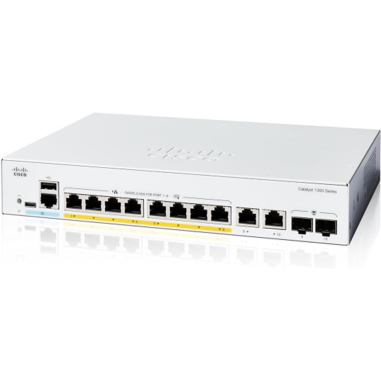 Cisco Catalyst switch C1300-8P-E-2G (8xGbE,2xGbE/SFP combo,8xPoE+,60W,fanless) - REFRESH