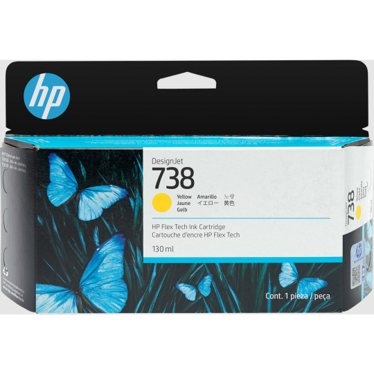 HP 738 130-ml Yellow DesignJet Ink Cartridge