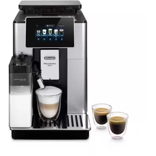 BAZAR - DeLonghi PrimaDonna Soul ECAM 610.55.SB automatický kávovar, 1450 W, 19 bar, chytrý - použito, opraveno