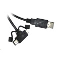 PREMIUMCORD Kabel USB 2.0 A - microUSB/miniUSB 5pin 2m (F/F)