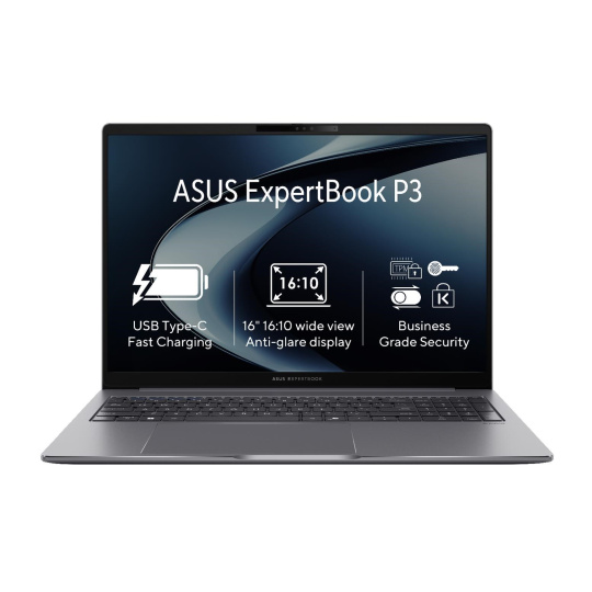ASUS NTB ExpertBook P3 (P3605CVA-MB0004X), i7-13620H, 16" WUXGA, 32GB, 1TB SSD, UHD, W11 Pro, Misty Grey ASUS NTB ExpertBook P3 (P3605CVA-MB0004X), i7-13620H, 16" WUXGA, 32GB, 1TB SSD, UHD, W11 Pro, Misty Grey