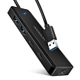 AXAGON HUE-C2A, 4× USB 5Gbps TRAVEL hub, 2× USB-A + 2× USB-C, USB-C napájení, kabel USB-A 19cm