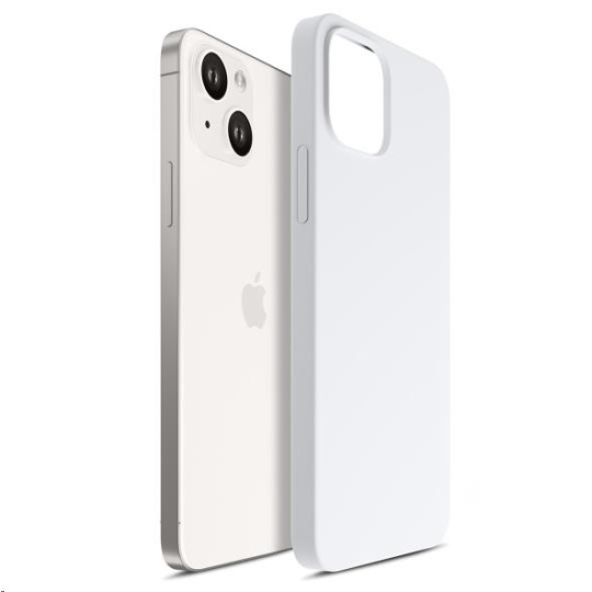 3mk Hardy Silicone MagCase pro Apple iPhone 15, Silver-White