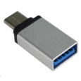 PREMIUMCORD Adaptér USB 3.1 C/male - USB 3.0 A/female, stříbrný, OTG