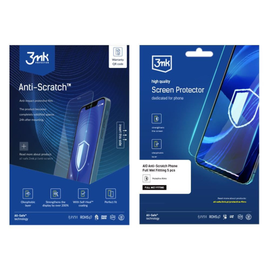 3mk All-Safe - AIO fólie Anti-Scratch Phone Full Wet Fitting, 5 ks