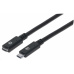 Manhattan USB-C kabel, USB 3.1 Gen 2, USB-C Male na USB-C Female, 10 Gbps, 5 A, 50cm, černá