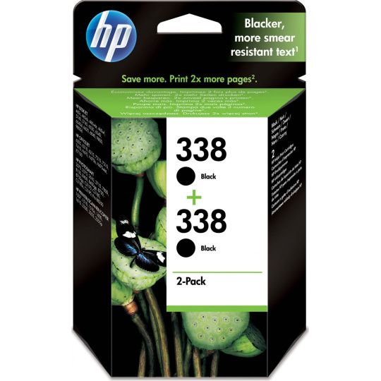Inkoustová náplň HP CB331EE (2x HP #338), černý, originál, dual pack