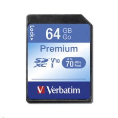VERBATIM SDXC karta 64GB Class 10, UHS-1 (R:70/W:10 MB/s)