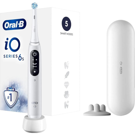 Oral-B iO Series 6 elektrický zubní kartáček, 5 režimů, časovač, tlakový senzor, mobilní aplikace, bílá Oral-B iO Series 6 elektrický zubní kartáček, 5 režimů, časovač, tlakový senzor, mobilní aplikace, bílá