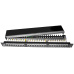 19" Patch panel LYNX 24port, STP, Cat6, 30µm, duální svorkovnice, černý