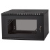 LEXI-Net 19" nástěnný rozvaděč Basic 6U 520x450, skleněné dveře, bez zad, rozložený, černý