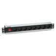 Intellinet 19" Rackmount 8-Way Power Strip - German Type, rozvodný panel, 8x DE zásuvka, 3m kabel