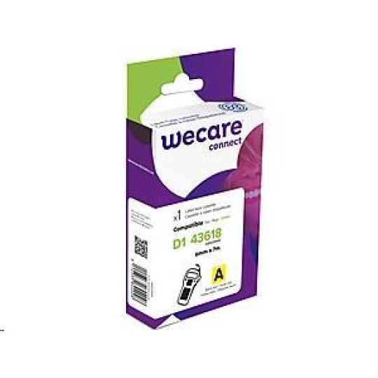 WECARE ARMOR páska pro DYMO S0720790, černá/žlutá, 6mm x 7m