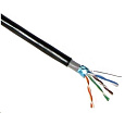 POŠKOZENÝ OBAL -  FTP kabel LYNX Cat5E, drát, dvojitý venkovní PE+PVC, černý, 305m cívka - BAZAR