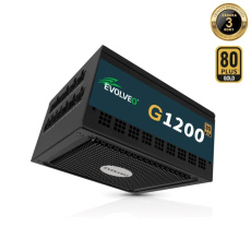 EVOLVEO G1200 zdroj 1200W, 80+ GOLD, ATX 3.1, aPFC, 140 mm ventilátor, záruka 3 roky, černý