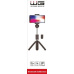 WG - Selfie tyč WG 6, Selfie tyč + tripod, teleskopická, s bluetooth tlačítkem, černá