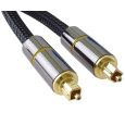 PremiumCord optický audio kabel Toslink, OD:7mm, Gold-metal design + Nylon, 2m