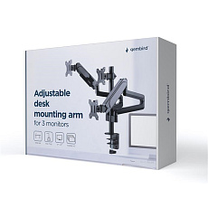 GEMBIRD Držák 3 monitorů na stůl MA-DA3-01, naklápěcí, až do 27” a 7kg, černý GEMBIRD Držák 3 monitorů na stůl MA-DA3-01, naklápěcí, až do 27” a 7kg, černý