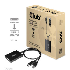 Club3D Adaptér aktivní DisplayPort na Dual Link DVI-D, USB napájení, 60cm, HDCP ON