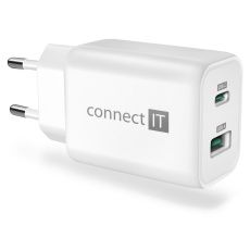 CONNECT IT Wanderer2 GaN nabíjecí adaptér 1×USB-C + 1xUSB-A, 33W PD, bílá CONNECT IT Wanderer2 GaN nabíjecí adaptér 1×USB-C + 1xUSB-A, 33W PD, bílá