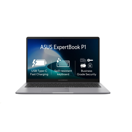 ASUS NTB ExpertBook P1 (P1503CVA-S7I38512), i3-1315U, 15.6" FHD, 8GB, 512GB SSD, UHD, No OS, Misty Grey ASUS NTB ExpertBook P1 (P1503CVA-S7I38512), i3-1315U, 15.6" FHD, 8GB, 512GB SSD, UHD, No OS, Misty Grey