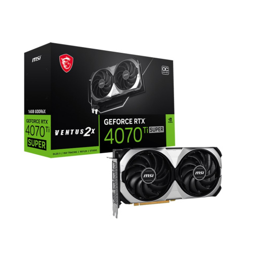 MSI VGA NVIDIA GeForce RTX 4070 Ti SUPER 16G VENTUS 2X OC, 16G GDDR6X, 3xDP, 1xHDMI