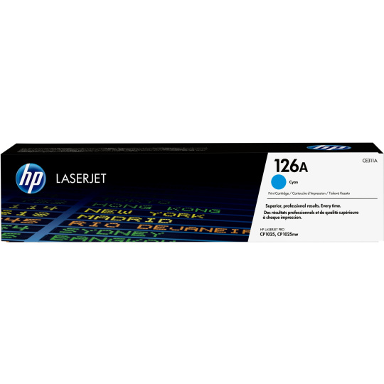 HP 126A Cyan LJ Toner Cart, CE311A (1,000 pages)