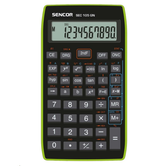 Sencor kalkulačka  SEC 105 GN - školní, 10místná, 56 vědeckých funkcí
