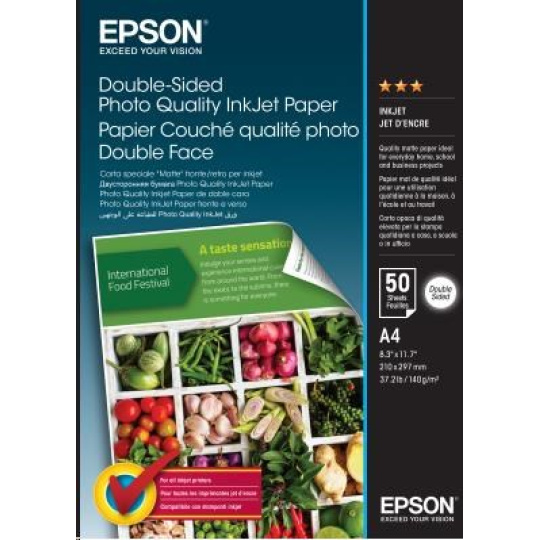 EPSON Paper A4 - Double-Sided Photo Quality Inkjet Paper A4 50 Sheets