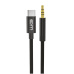 WG - Kabel Type-C (male) na AUX 3,5mm jack (male), 1,5metru, DAC chip, černá