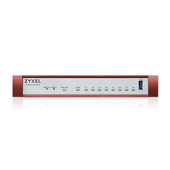 Zyxel USG FLEX 100H Series, 8 Gigabit user-definable ports, 1*USB with 1 YR Gold Security Pack