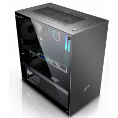 BAZAR - EVOLVEO M4, case mATX, 1x120mm PWM ventilátor, průhledná bočnice, černá - Poškozený obal (Komplet)