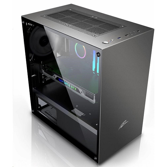 BAZAR - EVOLVEO M4, case mATX, 1x120mm PWM ventilátor, průhledná bočnice, černá - Poškozený obal (Komplet)