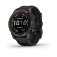 Garmin fenix 7 Sapphire Solar, Titan Black/ Black Silicone Band, EU