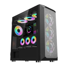 1stCOOL skříň Wind Storm Black MiddleTower ARGB, AU, USB3.0, bez zdroje, RGB fan, průhledná bočnice, černá 1stCOOL skříň Wind Storm Black MiddleTower ARGB, AU, USB3.0, bez zdroje, RGB fan, průhledná bočnice, černá
