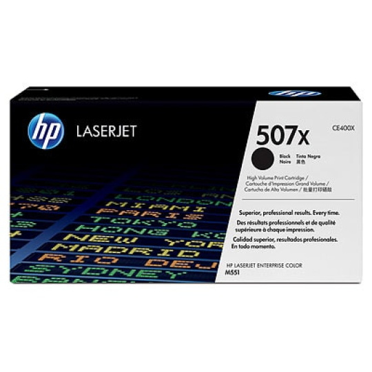 HP 507X Black LJ Toner Cart, CE400X (11,000 pages)