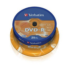 BAZAR - VERBATIM DVD-R(25-Pack)Spindle/General Retail/16x/4.7GB - Poškozený obal (Komplet)