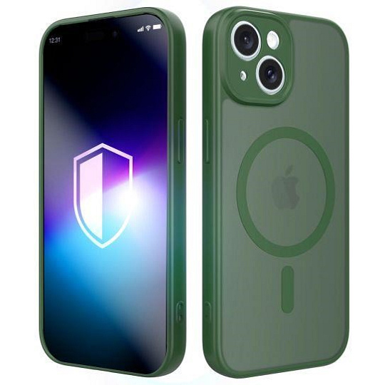 3mk ochranný kryt Misty MagCase Green pro Apple iPhone 14